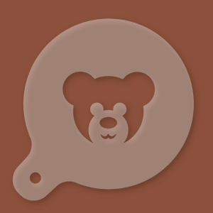 Cappuccino-Schablone Teddybär Gesicht