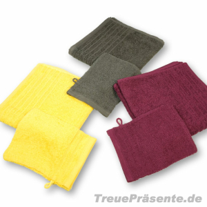 Frottee-Set Handtuch & Waschhandschuh, farblich sortiert
