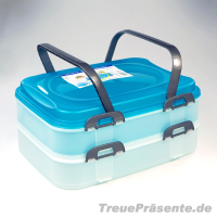 Partycontainer doppelt aus Kunststoff, ca. 40 x 30 x 18 cm