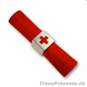 Serviettenring Edelstahl Quadrat mit Ausstanzung Kreuz in...