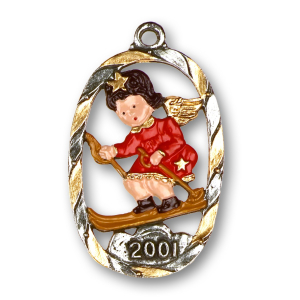 Pewter Ornament Annual Angel 2001
