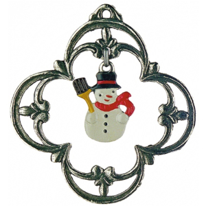 Pewter Ornament Quadro with movable inner-part Snowman