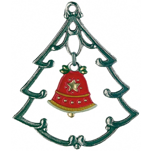 Zinnfigur Tannenbaum mit beweglichem Innenteil Glocke