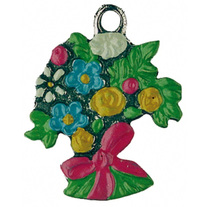 Pewter Ornament Bouquet of Flowers small