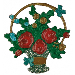 Pewter Ornament Flower     basket
