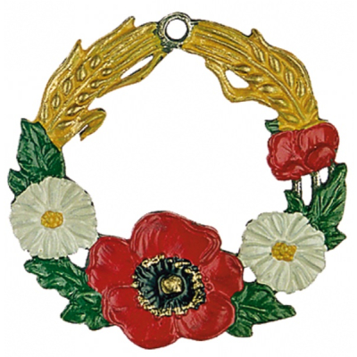Pewter Ornament Wreath with Poppies