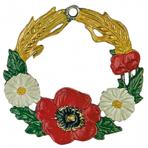 Pewter Ornament Wreath with Poppies