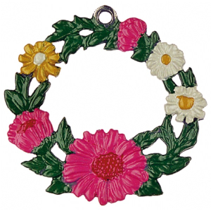 Pewter Ornament Wreath with Asters