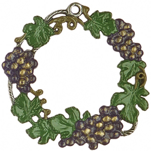 Pewter Ornament Wreath with Grapes