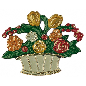 Pewter Ornament Flower     Basket