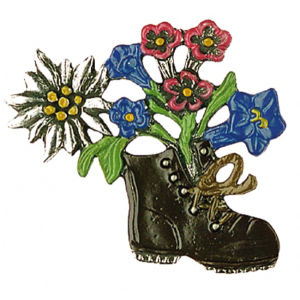 Pewter Ornament Boot with Edelweiss
