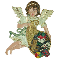 Pewter Ornament Angel with Cornucopia