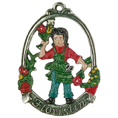 Pewter Ornament Florist female "Floristin"