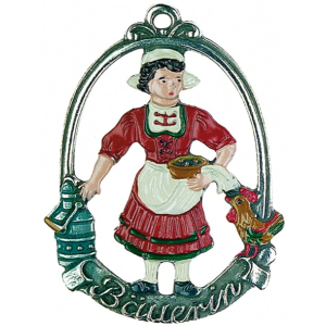 Pewter Ornament Farmer (female) „Bauerin“
