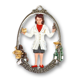 Pewter Ornament Pharmacist (female) "Apothekerin"