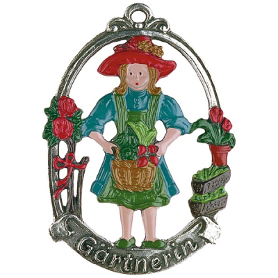 Pewter Ornament Grardener (female) „Gärtnerin“