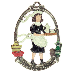 Pewter Ornament Waitress "Bedienung"