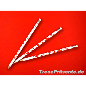 Bleistift 18,5 cm mit Radiergummi und Rundumdruck Rote...