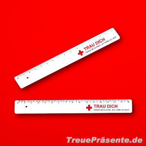 Lineal 16 cm weiß mit Druck "TRAU DICH..."