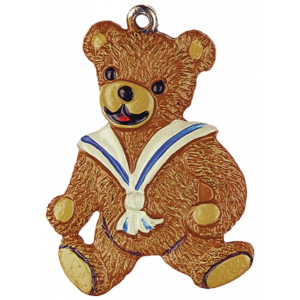 Pewter Ornament Bear with Collar