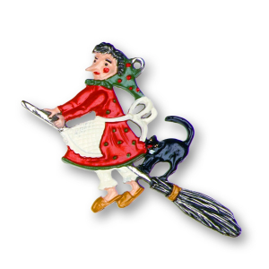 Pewter Ornament Witch