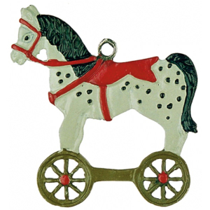 Pewter Ornament Rolling Horse