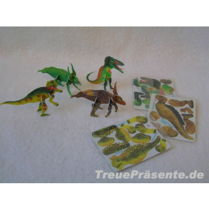 3D-Stecktier Dinosaurier, ca. 8 cm, sortiert