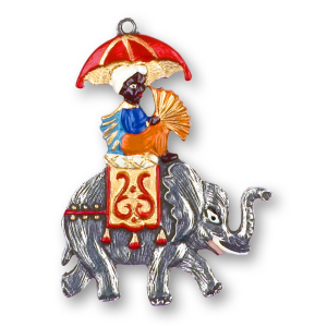 Pewter Ornament Maharaja on an Elephant