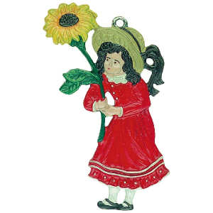 Zinnfigur Mädchen mit Blume