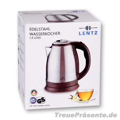Wasserkocher Edelstahl 1,7 l, Heizelement verdeckt