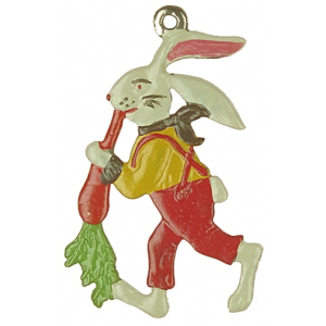 Pewter Ornament Easter Bunny with Carrot