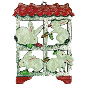 Pewter Ornament Rabbit Hutch