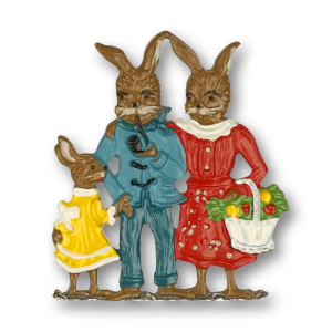 Pewter Ornament Easter Bunny Family