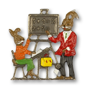 Pewter Ornament Easter Bunny School