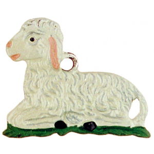 Pewter Ornament Lying Sheep