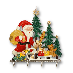 3D Pewter Ornament Santa Claus with Presents
