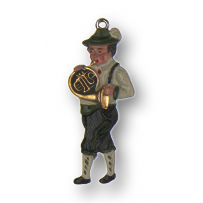 Pewter Ornament Musician with Horn