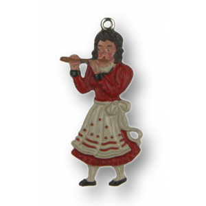 Pewter Ornament Musician (female) with Flute