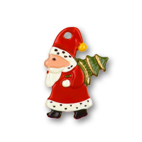 Zinnfigur Weihnachtsmann mit Baum klein