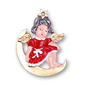 Pewter Ornament Angel on the Moon