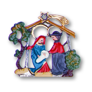 Pewter Ornament Nativity