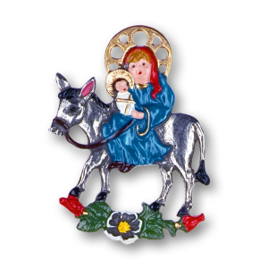 Zinnfigur Maria auf Esel